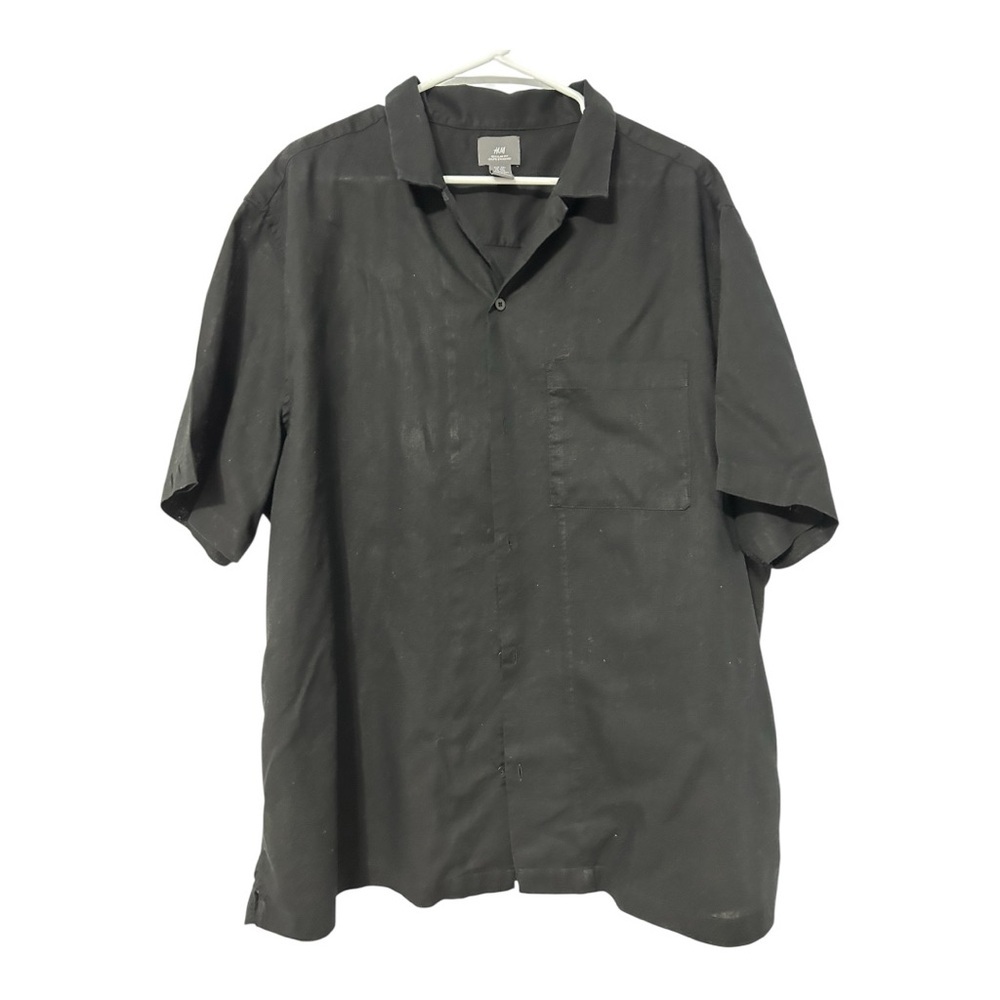 H&M Black Button Down Linen Shirt